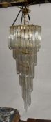 Most impressive modern crystal chandelier style electric light fitting, together with spare