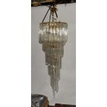 Most impressive modern crystal chandelier style electric light fitting, together with spare