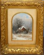 William Bidwell Henley, Winter landscapes, pair of oils on board, both signed, 26 x 21cm (2)