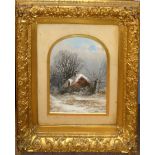 William Bidwell Henley, Winter landscapes, pair of oils on board, both signed, 26 x 21cm (2)