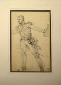 Eyre Crowe, Napoleon, pencil drawing, 31 x 20cm, mounted but unframed