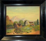 M Fisher, South African landscape, oil on canvas, signed and dated 9/48 lower right, 29 x 34cm