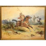 Charles Cattermole, Soldiers on horseback, watercolour, signed lower left, 43 x 60cm