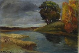Danko, Continental landscape, oil on canvas, signed lower left, 37 x 54cm