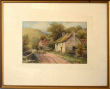 F Foster, Landscapes, pair of watercolours, both signed, 16 x 23cm (2)