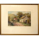 F Foster, Landscapes, pair of watercolours, both signed, 16 x 23cm (2)