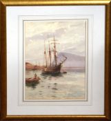 Evangeline Jex Blake, Harbour scene, watercolour, signed and dated 1902 lower left, 25 x 24cm