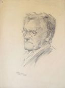 Hesker Martin Havre, Portrait of a gent, pencil drawing, signed and dated 1939, 38 x 27cm,