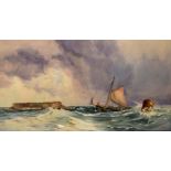 English School (19th century), Seascape, possibly Heligoland, watercolour, 31 x 48cm