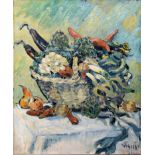 Continental School (20th century), Still Life study of fruit and vegetables, oil on canvas,