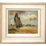 East Anglian School (20th century), Norfolk landscape, oil on board, 21 x 29cm