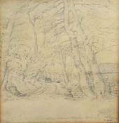 English School (19th century), Lane scene, Upper Holloway, pencil drawing, 31 x 22cm