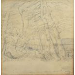 English School (19th century), Lane scene, Upper Holloway, pencil drawing, 31 x 22cm