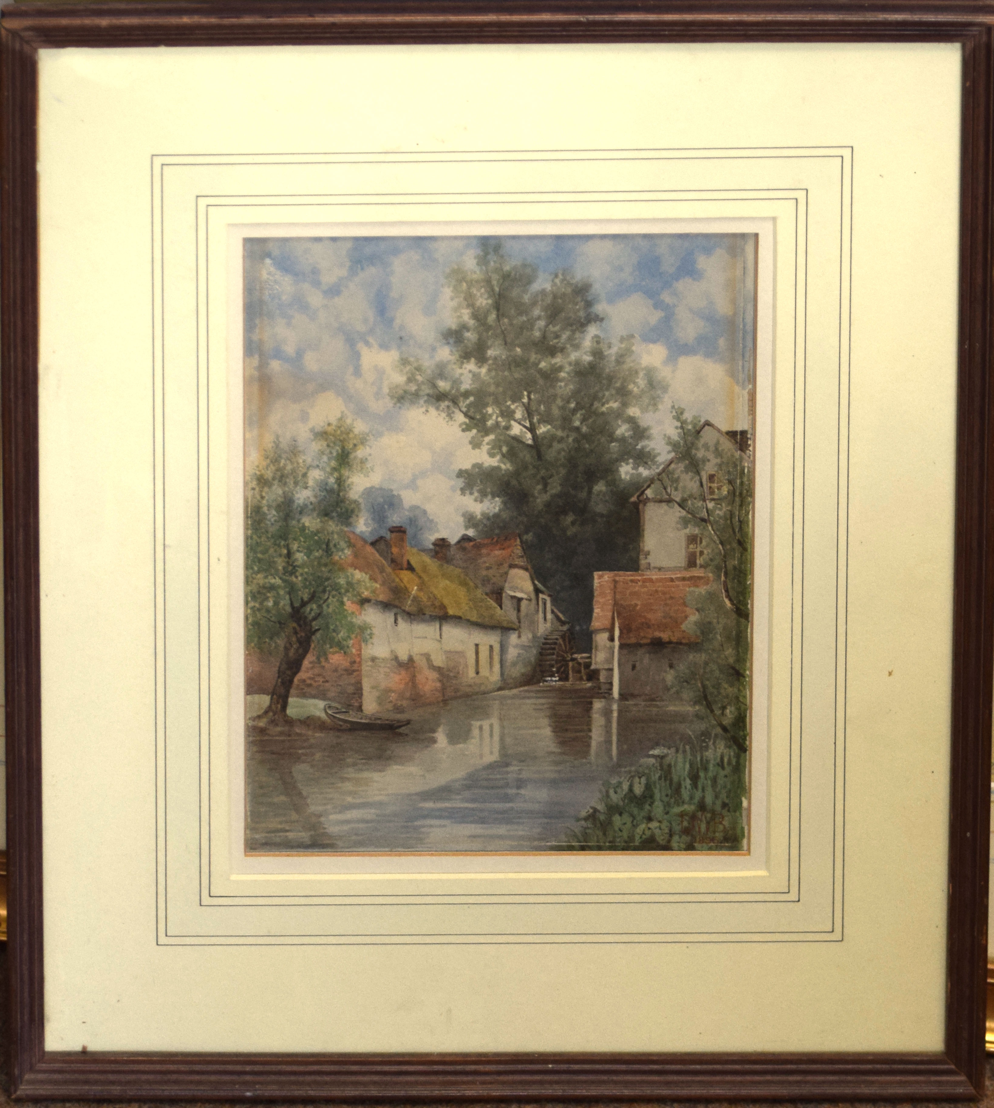 David Walter Batley, Watermill scene, watercolour, signed and dated 1896 lower right, 28 x 21cm