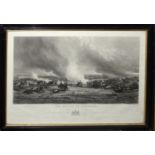 After G Jones, engraved by J T Willmore, "The Battle of Waterloo", black and white engraving,