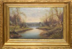 Nils H Christiansen, Forest scenes, probably Epping Forest, pair of oils on canvas, both signed,