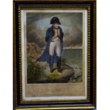 After W Clerk, "Napoleon in exile", hand coloured lithograph, 26 x 21cm