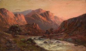 William Langley, Highland landscapes, pair of oils on canvas, both signed, 30 x 50cm, one