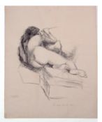 AR Hubert Forward (20th century), Reclining nude, black and white lithograph, signed, dated 1972 and