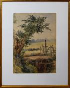 Augustino Aglio, Landscape, watercolour, 31 x 22cm