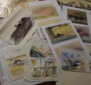 Packet of assorted watercolours to include Trevor Castle