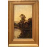 Joel Owen, Landscapes, pair of oils on canvas, both signed and dated 1927, 40 x 20cm (2)