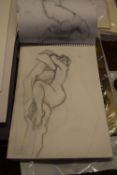 Yudice Belenkie, sketchbook of assorted pencil drawings, nude studies etc