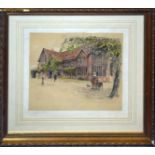 Cecil Aldin, "Ockwells Manor, Berkshire", artists coloured proof with publishers blind stamp,