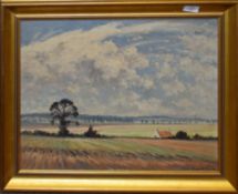 Hugh Boycott Brown, Norfolk landscape, oil on board, signed lower right, 39 x 49cm