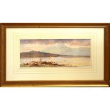 William Henry Earp, Coastal scenes, pair of watercolours, both signed, 18 x 43cm (2)