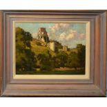 Charles H H Burleigh, Corfe Castle, oil on board, signed lower left, 25 x 33cm