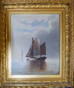 M Rich, Seascape, oil on board, signed and dated 1891 lower right, 31 x 25cm