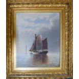 M Rich, Seascape, oil on board, signed and dated 1891 lower right, 31 x 25cm