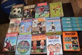 Box: 17 vintage football including "Association football" Sept 1960 and 1961 football champions etc