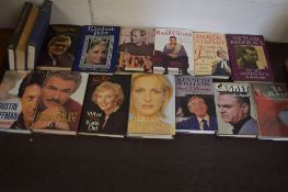 Box: approx 16 biographies and autobiographies, mostly film and TV interest