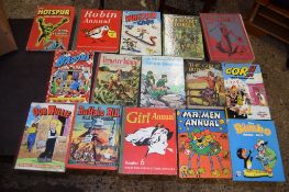 Box: mixed children's annuals including Robin No 1, The Hotspur, Cor, Girl annual, Buffalo Bill, The