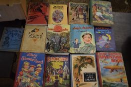 Box: mixed 1940s and 1950s children's annuals and books
