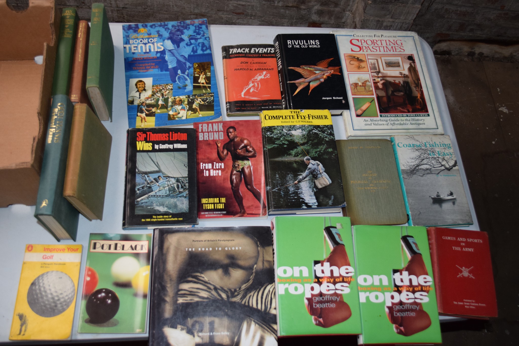 Box: 20 sport related including fishing, boxing etc