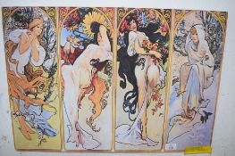 "ClassicLiving" 'The Four Seasons (1895)' by Alphonse Mucha Graphic Art Print on Wrapped Canvas,