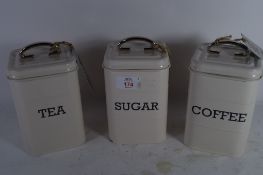 "KitchenCraft" Living Nostalgia 3 Piece Coffee, Tea, & Sugar Set, Colour: Antique Cream. RRP £27.99