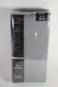 "Hashtag Home" Percale Extra Deep 180 Thread Count Fitted Sheet, Colour: Silver Grey, Size: Small