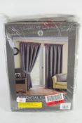 "Zipcode Design" Julie Pencil Pleat Room Darkening Thermal Curtains, Colour: Pewter, Panel Size: 167