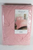 "Ebern Designs" Chatsworth Pinch Pleat Single Duvet Set, Colour: Blush, Size: Double. RRP £28.99