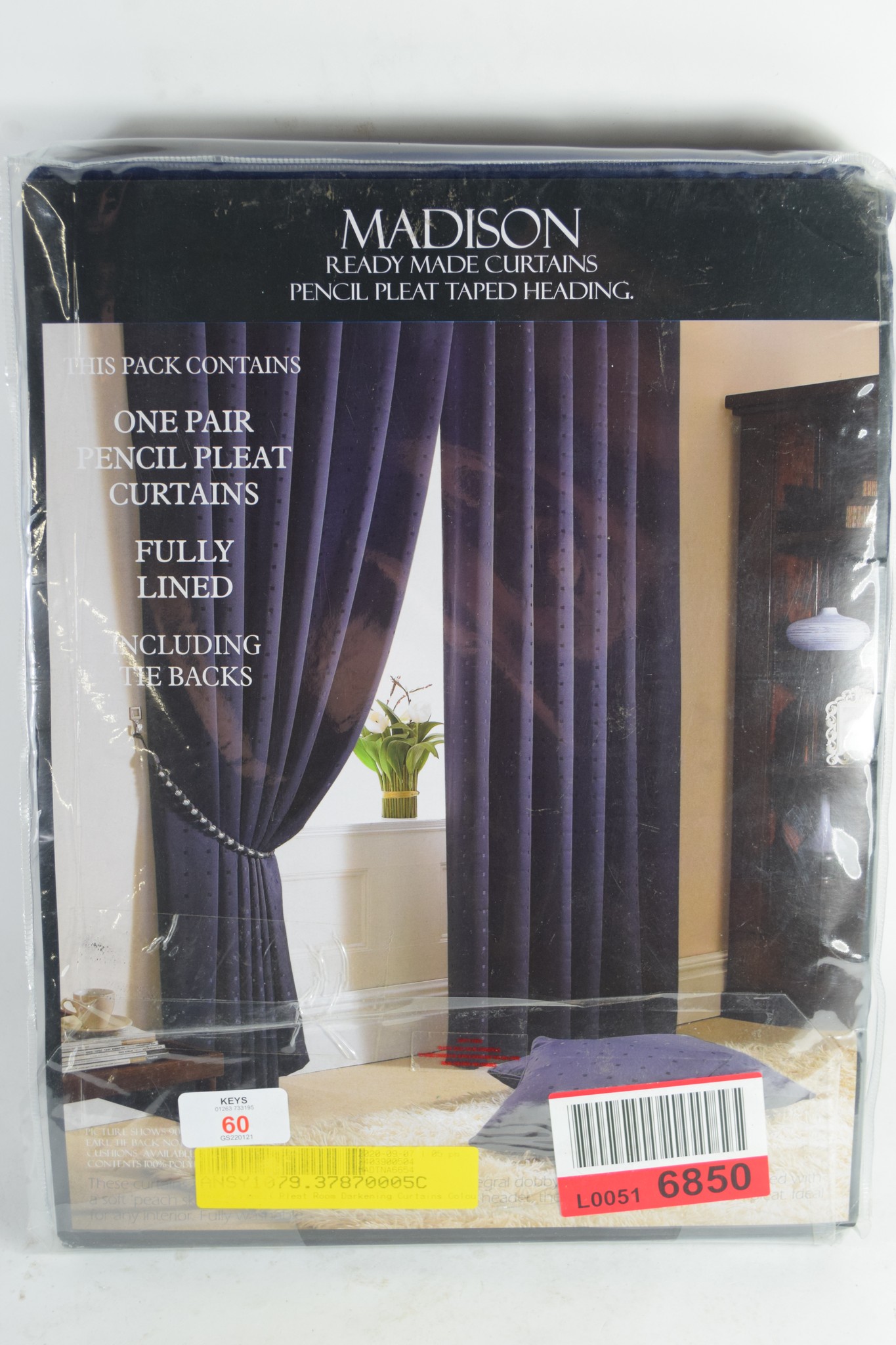 "Three Posts" Bersum Pencil Pleat Room Darkening Curtains, Colour: Navy, Panel Size: 167 W x 137 D