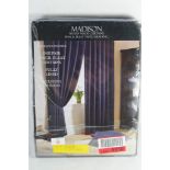 "Three Posts" Bersum Pencil Pleat Room Darkening Curtains, Colour: Navy, Panel Size: 167 W x 137 D