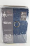 "ClassicLiving" Vanhorne Ambiance Eyelet Curtains, Colour: Navy Blue, Panel Size: 168 W x 137 D
