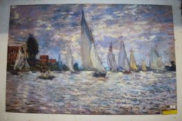 "East Urban Home" 'Les Barques' by Claude Monet Painting Print on Wrapped Canvas, Size: 81.3 cm H