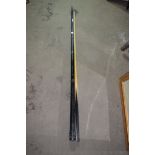 TWO VARIOUS SNOOKER CUES AND CASE