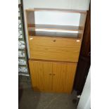 PAIR OF SMALL TEAK EFFECT SIDE CABINETS, WIDTH APPROX 79CM