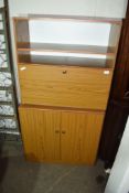 PAIR OF SMALL TEAK EFFECT SIDE CABINETS, WIDTH APPROX 79CM